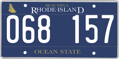 RI license plate 068157