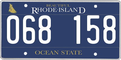 RI license plate 068158
