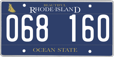 RI license plate 068160