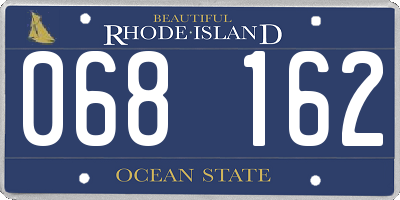 RI license plate 068162