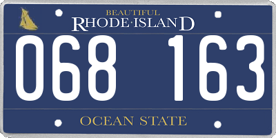 RI license plate 068163