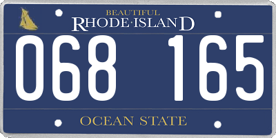 RI license plate 068165