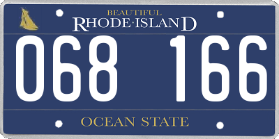 RI license plate 068166