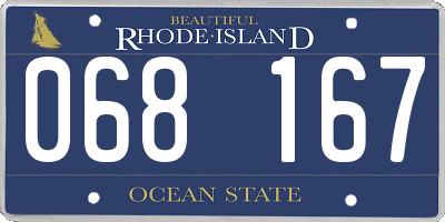 RI license plate 068167