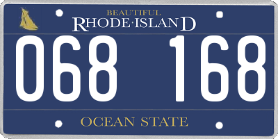 RI license plate 068168