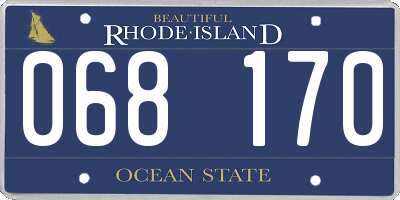 RI license plate 068170