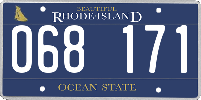 RI license plate 068171
