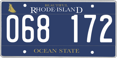 RI license plate 068172