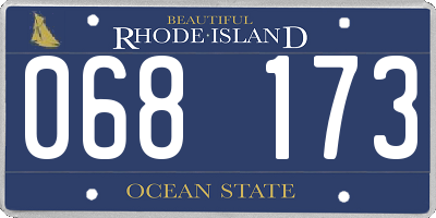 RI license plate 068173