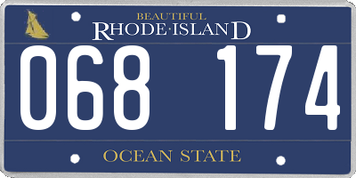 RI license plate 068174
