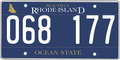 RI license plate 068177