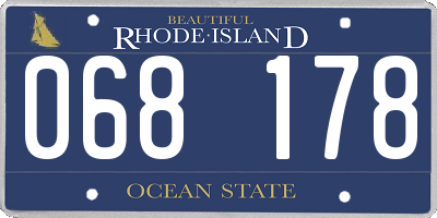 RI license plate 068178