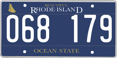 RI license plate 068179