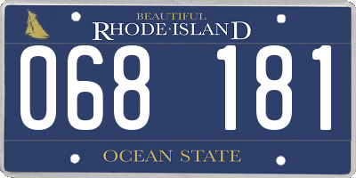 RI license plate 068181
