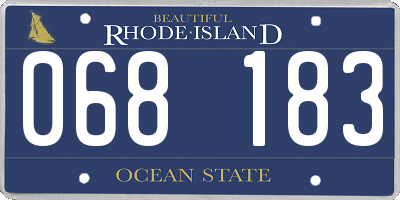 RI license plate 068183