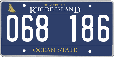 RI license plate 068186