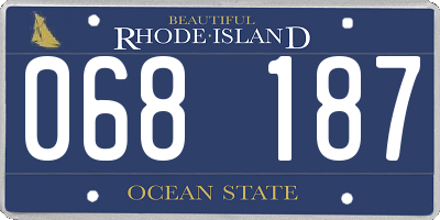 RI license plate 068187