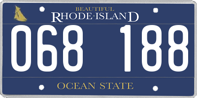 RI license plate 068188