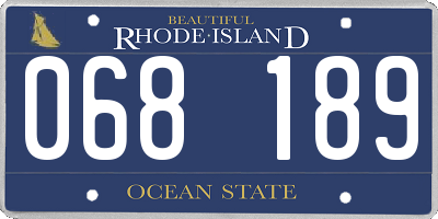 RI license plate 068189