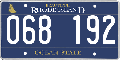 RI license plate 068192