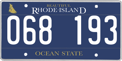 RI license plate 068193