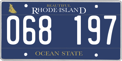 RI license plate 068197
