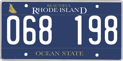 RI license plate 068198