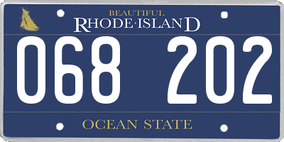 RI license plate 068202