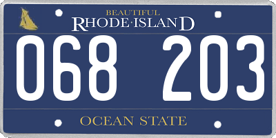 RI license plate 068203