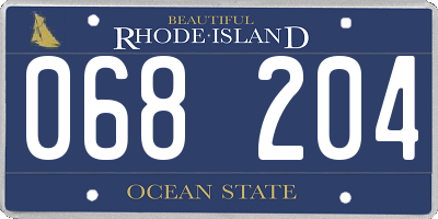 RI license plate 068204