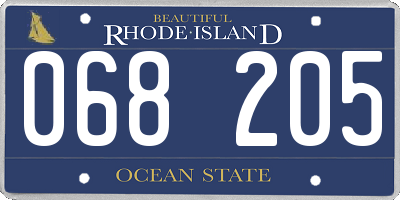 RI license plate 068205