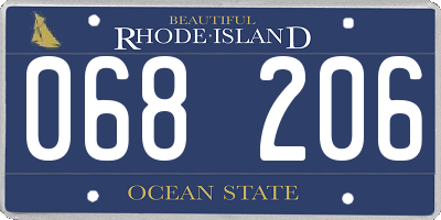 RI license plate 068206