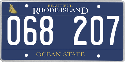 RI license plate 068207