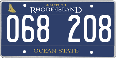 RI license plate 068208