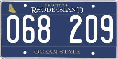 RI license plate 068209