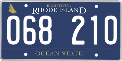 RI license plate 068210