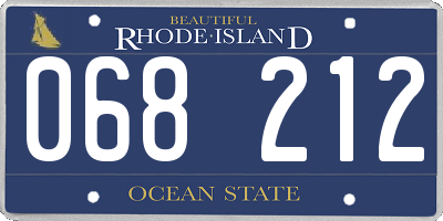 RI license plate 068212