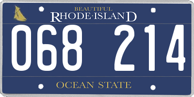 RI license plate 068214