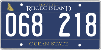 RI license plate 068218