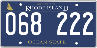 RI license plate 068222