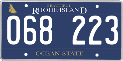 RI license plate 068223