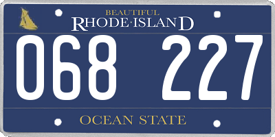 RI license plate 068227