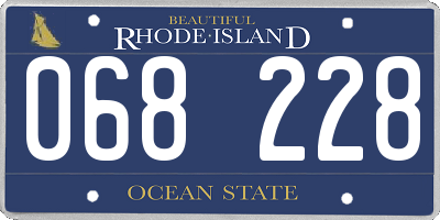 RI license plate 068228