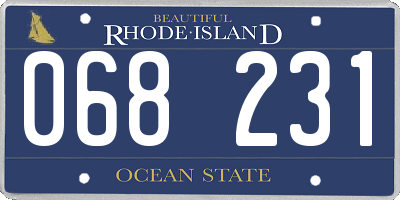 RI license plate 068231