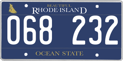 RI license plate 068232