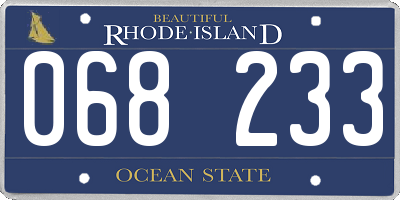 RI license plate 068233