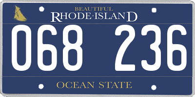 RI license plate 068236