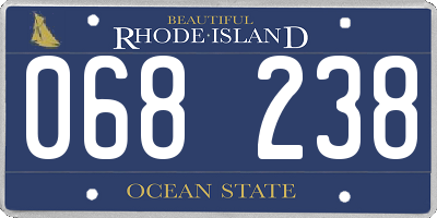 RI license plate 068238