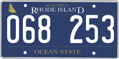 RI license plate 068253