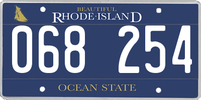 RI license plate 068254
